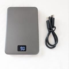 5000mAh 超薄型 2台同時 充電器 コンパクト グレー 軽量 優先 無線の画像