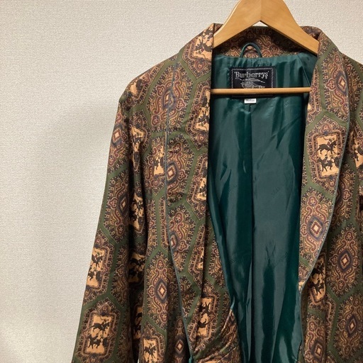 90s Burberrys パターン入りロングジャケット ガウン バスローブ