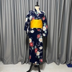 ネイビー浴衣・帯セットの画像