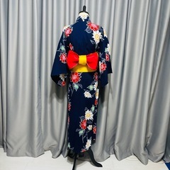 ネイビー浴衣・帯セットの画像