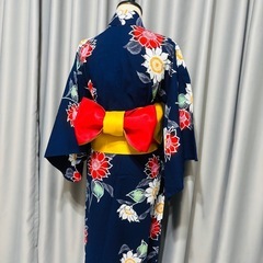 ネイビー浴衣・帯セットの画像