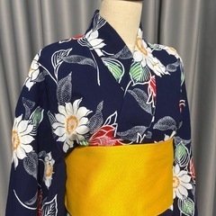 ネイビー浴衣・帯セットの画像
