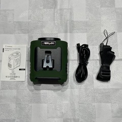 腰掛け扇風機 12000mAh ベルトファン ライト付 ストラップ付 グリーンの画像