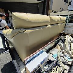 本日限定 皮革 3人掛けソファ ソフトタイプ 状態良好の画像
