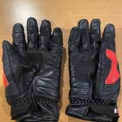 クシタニ　KUSHITANI K-5340 AIR GPS GLOVESエアーGPSグローブ　サイズL 黒／赤　レザー　本革　の画像