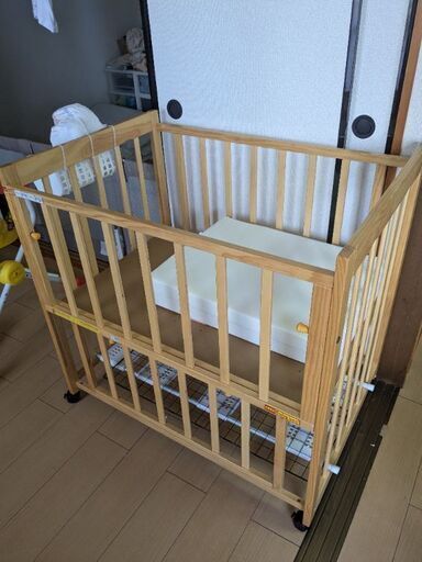ベビーベッド60×90【超美品】都内引き取りのみ ミニ(内寸90×60cm）サイズのベビーベッド レンタル(Sコンパクト