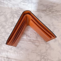 メンズ　財布　新品　オレンジ　黒　オシャレ　コンパクト　の画像