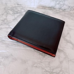 メンズ　財布　新品　オレンジ　黒　オシャレ　コンパクト　の画像