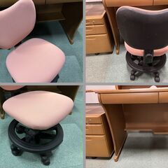 クロガネ 学習机 勉強机 袖机 椅子付 ライト ② 幅100cm×奥行68cm×高さ159cmの画像