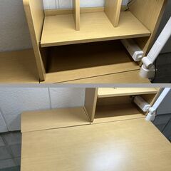 NITORI ニトリ くみあわせデスク リビオS 学習机 勉強机 袖机 収納棚 椅子付 ライト 幅100cm×奥行52cm×高さ73cm の画像
