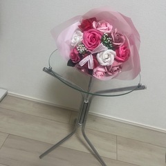 ガラス　韓国風　 ミニテーブル【美品】の画像