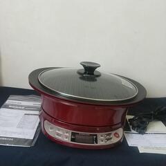 
【早いもの勝ち】IHグリルなべ コイズミ  小泉成器 使い方は4通り料理 揚げ物 カレー 餃子 お好み焼き 焼き肉 ガラストップ タイマー機能 なべ 波型プレート 1400W IH調理器 KOIZUMI KIH-1410/Rの画像