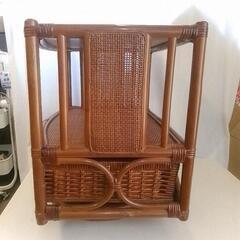 昭和レトロ 回転式ラタンキャビネットの画像