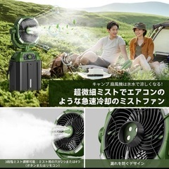 【商談成立しました】扇風機　ミストファン　キャンプ　サーキュレーターLEDライトの画像