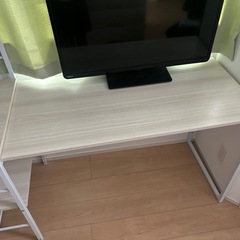 システムデスク　机　棚　ホワイトウォッシュの画像