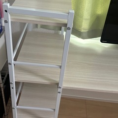 システムデスク　机　棚　ホワイトウォッシュの画像