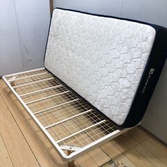 【美品】Avenco スプリングマットレス＋スチールベッドフレーム シングル 幅97×長さ195×高さ50cm　250730-2の画像