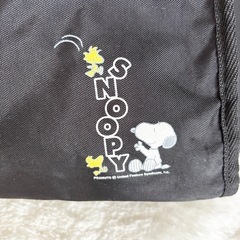 SNOOPY スヌーピー ボストンバッグ 黒 大容量 旅行 男女兼用の画像