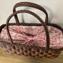 新品未使用✩*ﾟハンドメイド　カゴバック　　の画像
