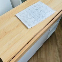 未使用 折りたたみ式カウンターテーブル キャスター付きの画像