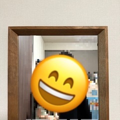 【お譲り先決まりました】NITORI 木製スタンドミラー　ブラウンの画像