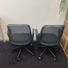【引き取り先が決まりました】オフィスチェア　2脚セット　黒の画像