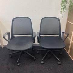 【引き取り先が決まりました】オフィスチェア　2脚セット　黒