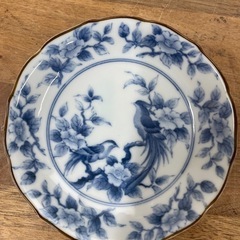 染付花鳥皿10客の画像