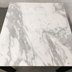 筑波産商 グラナダ セラミックテーブル 90×80cm チェア2脚付属 大理石柄 ダイニング3点セット インテリア 中古家具 店頭引取歓迎 R9846の画像