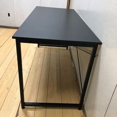デスク ワークデスク シンプルデスク 作業台 PC机 黒 ブラック スチールフレーム 幅140 奥行60 高さ70 モダン 事務机 平机 学習机 書斎机 おしゃれ　【糸島市内 送料無料】250723-8の画像