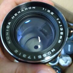 優良品　KONICA HEXANON 135mm F3.5　純正フード付きの画像