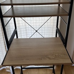 キッチンラック、黒フレーム✖️オーク の画像