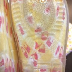 長靴14cm & カッパ　雨具セット　黄色の画像