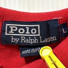 アメリカ製 ポロバイラルフローレン ポニー刺繍 半袖 ポロシャツ L レッド 赤 米国製 鹿の子 メンズの画像