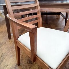★リユースのサカイ水戸店★チェアーホワイト×ブラウンH×D×Wクリーニング済みMT5032の画像