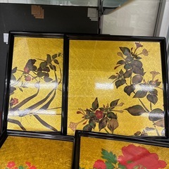 リユースのサカイ東金店　金沢金銀箔工芸　花柄プレート5枚セット　未使用品 TJ13542の画像