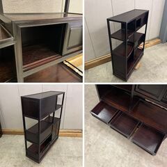 7hJH2213◆飾り棚 茶箪笥 タンス ちゃだんす 唐木 からき 茶棚 古民家 和室 昭和 レトロ アンティーク インテリア 家具 当時の画像