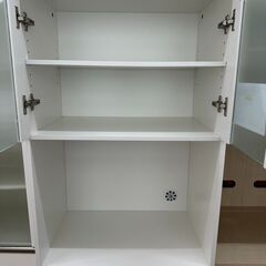 ★リユースのサカイ高崎店★TJ12320  食器棚 白 H178×D38×W60 クリーニング済みの画像