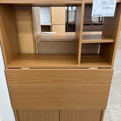 ★リユースのサカイ高崎店★TJ12328  デスク 茶 H136.5×D31.0～68.5×W82 クリーニング済みの画像