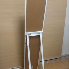 【お譲り先決定】不二貿易 姿見 全身鏡 スタンドミラー 折りたたみ 白 0円の画像
