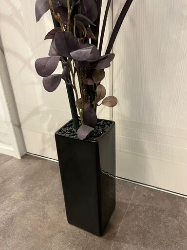 人工観葉植物 モノトーン ブラックリーフ ソードリーフミックスポット 造花 110cm