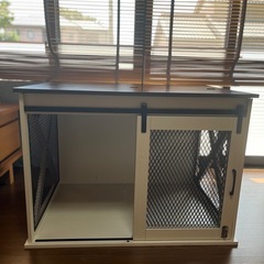 天板付き木製犬用ゲージの画像