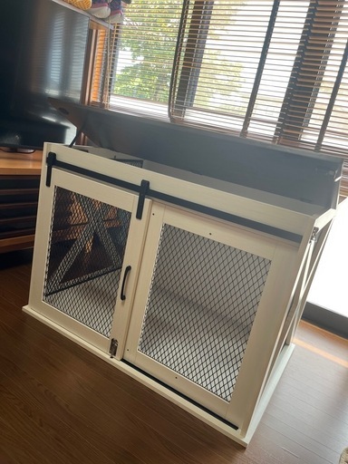 おしゃれ　天板付き木製犬用ゲージ