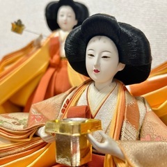ひな人形 雛人形　三人官女　好光作　3体セット オレンジ金色の画像