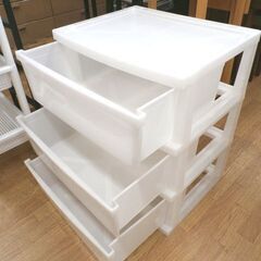 3段プラチェスト キャスター付き 幅54㎝×奥行42.5㎝×高さ64.5㎝ 衣類収納 クローゼット収納 西岡店の画像