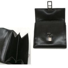 GUCCI グッチ 二つ折り財布 レザー ブラック 黒 シルバーホック 小銭入れ有　☆ PayPay(ペイペイ)決済可能 ☆ 札幌市 豊平区 平岸 平岸店の画像