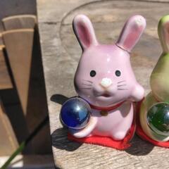 風水のうさぎさんの置物3つセットの画像