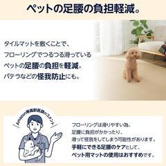 634fk. 【未使用品・開封品】ペット用 吸着/撥水 タイルマット 大判 横長タイプ (45cm×60cm) 2畳用(12枚入り) グレージュ  y073001fk の画像