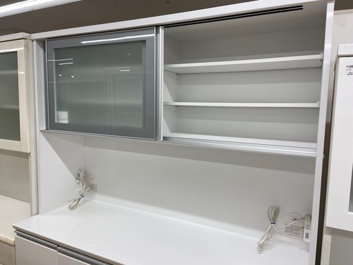 【トレファク ラパーク岸和田店】レンジボード ニトリ 2枚スライド扉 スライド台 レジューム150 ホワイト 290