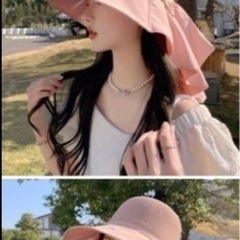 【未使用】サンバイザー 帽子 バッグリボン つば広 ハット ガーデニング 日除けの画像